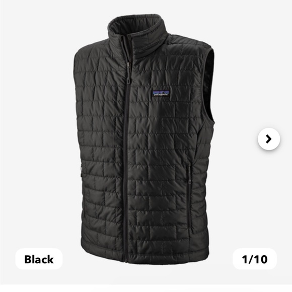 Black Patagonia nano puffer vest